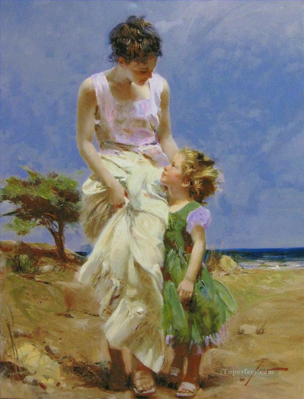 PD mamá y niña Mujer Impresionista Pintura al óleo